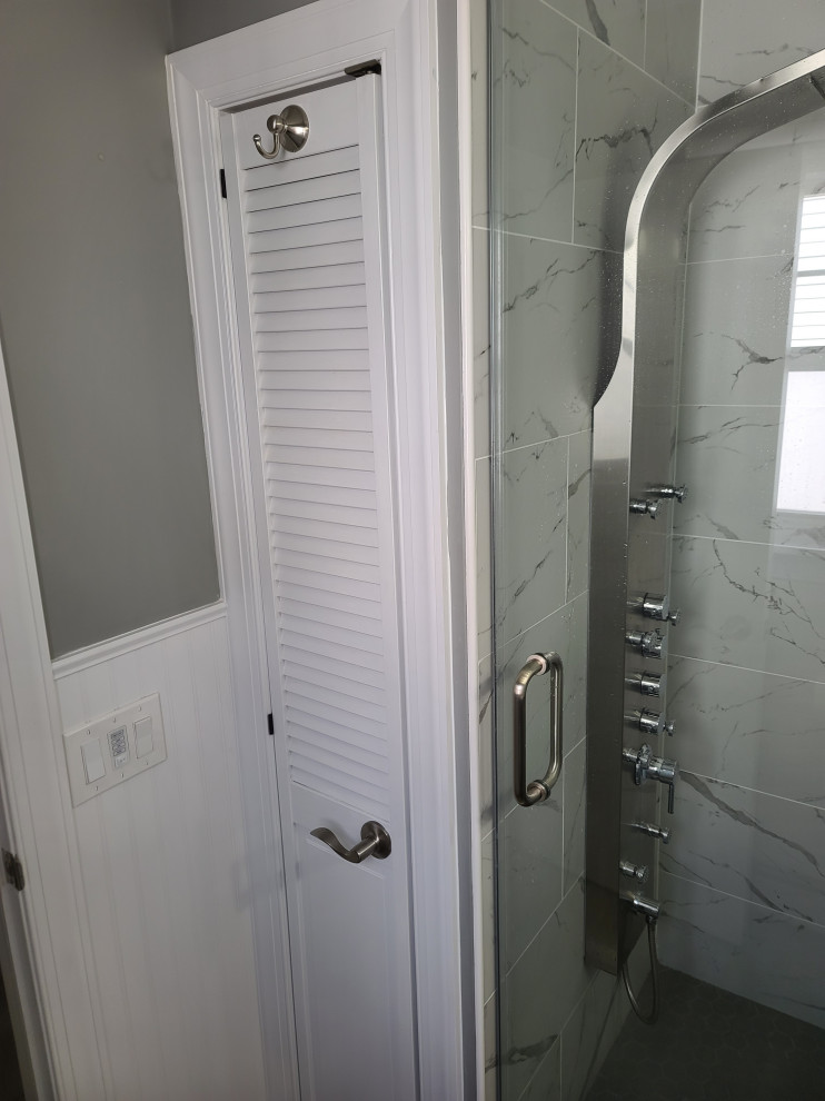 Modern Bathroom Remodel | Glass Doors