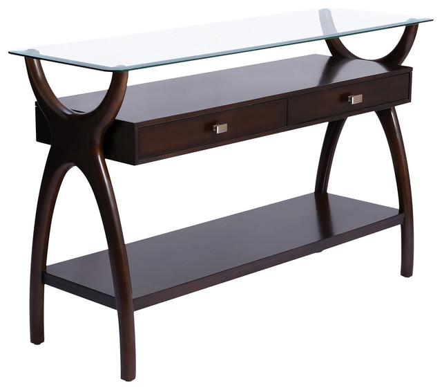 Hildegard Dark Cherry Stain Console Table Hildegard Dark Cherry Stain Console Table