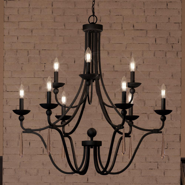 Luxury Traditional Chandelier, 31''H x 32''W, in Parisian Bronze