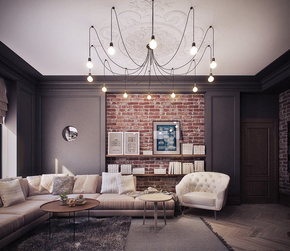 Квартира в темном лофте