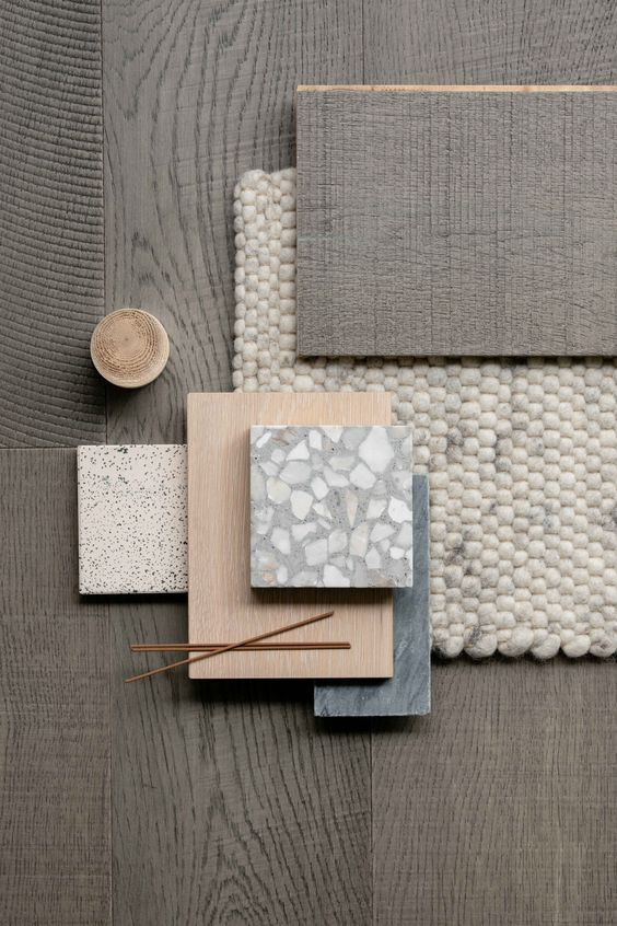 Подбор фактур, форм, материалов для концепции дизайна интерьера  в Москве.