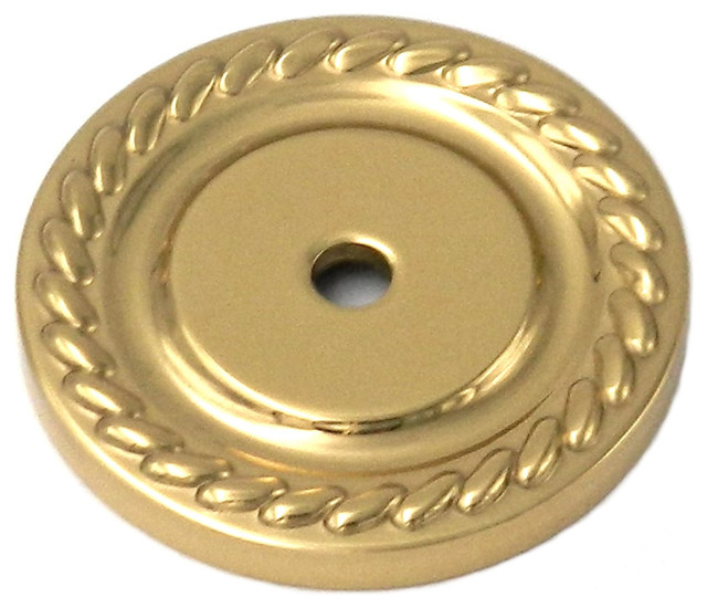Polished Brass Annapolis Solid, Brass Cabinet Hardware With Backplate
