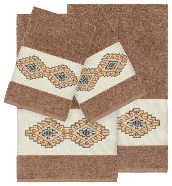 Gianna 4 Piece Embellished Towel Set Southwestern Bath Towels by