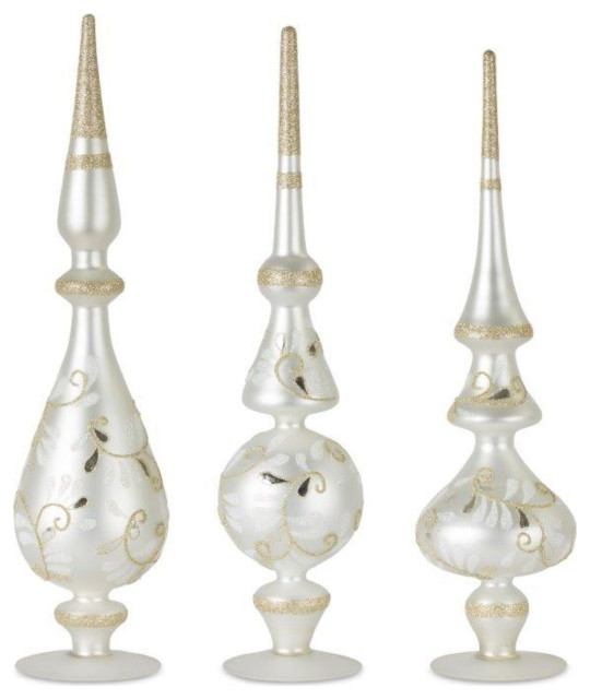 Finial, 3Piece Set, 16.75"H Glass Holiday Accents And Figurines by