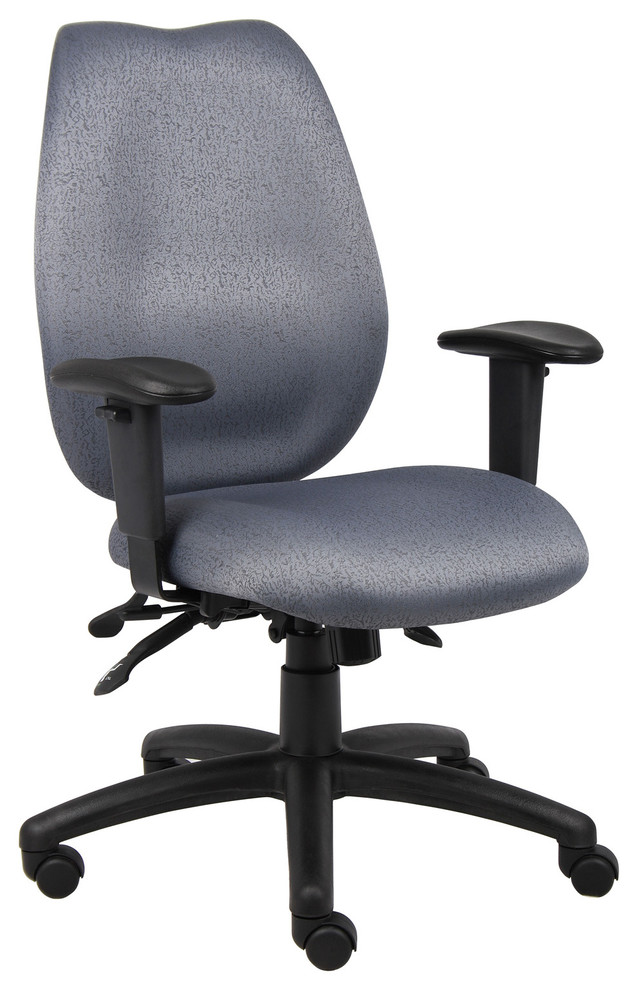 Boss Chairs Boss Grey High Back Task Chair with Seat Slider