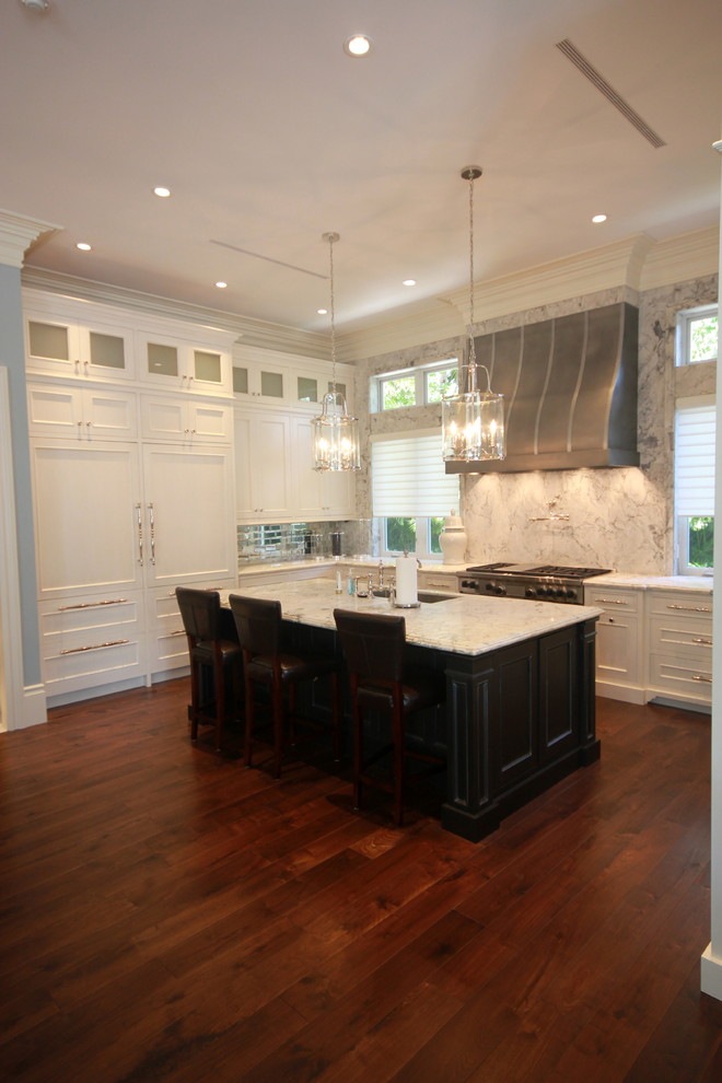 Example of a transitional kitchen design in Miami