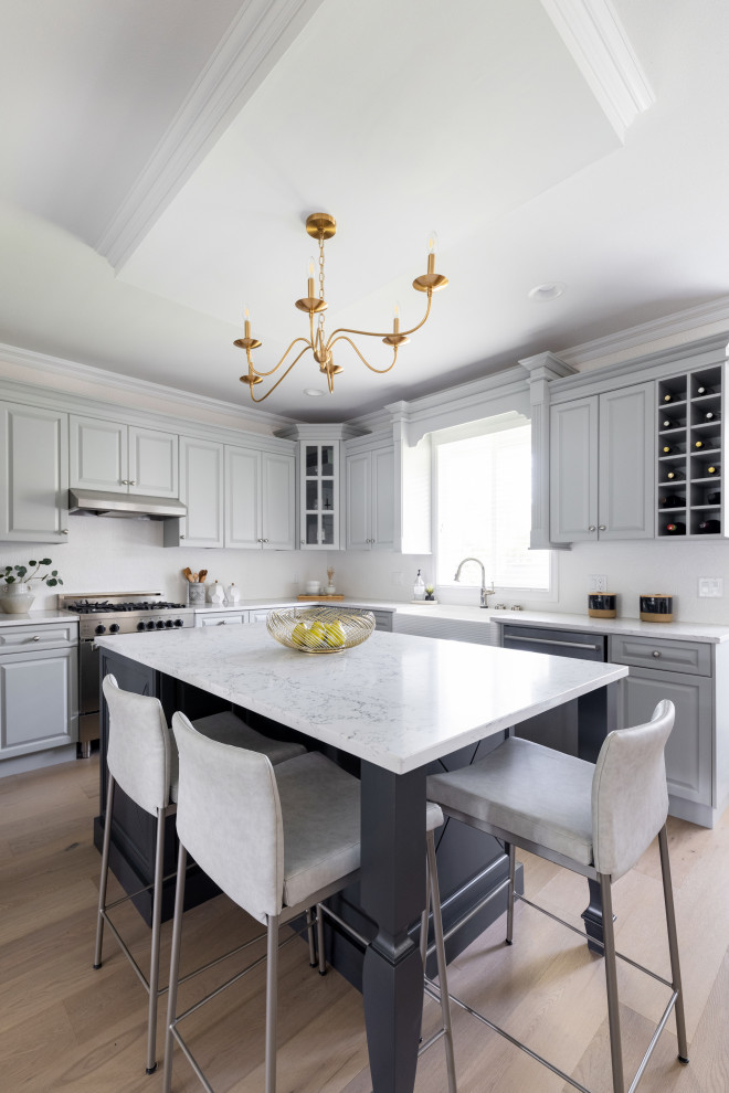 Example of a transitional kitchen design in Vancouver