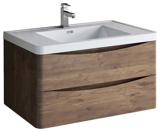 Fresca Tuscany 36" Modern Wood Bathroom Cabinet with Integrated Sink in ...