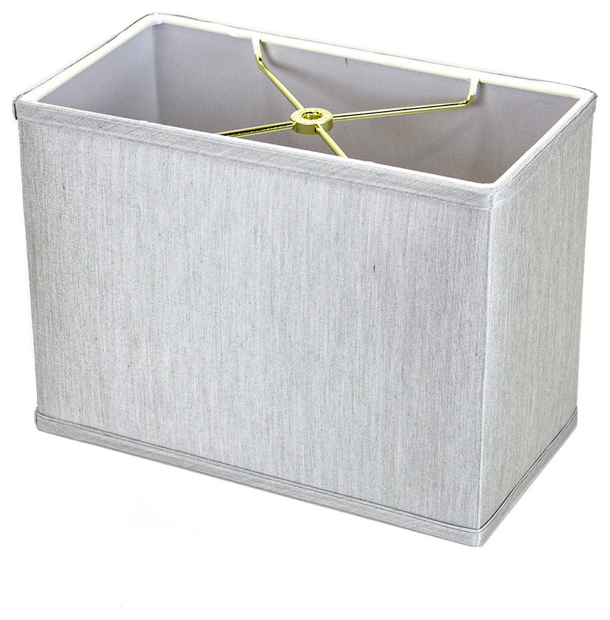 Rectangular Drum Lampshade (6.5x12) (6.5x12) x 9 Bavarian Gray Fabric