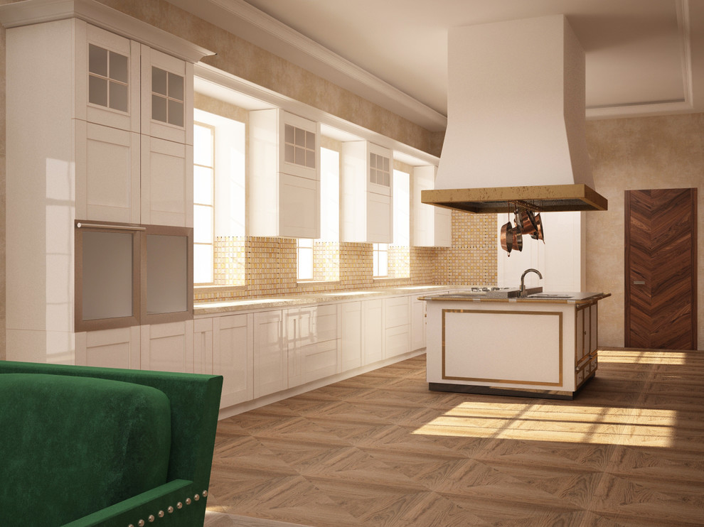 Дизайн-проект интерьеров гостинной и кухни особняка Шато