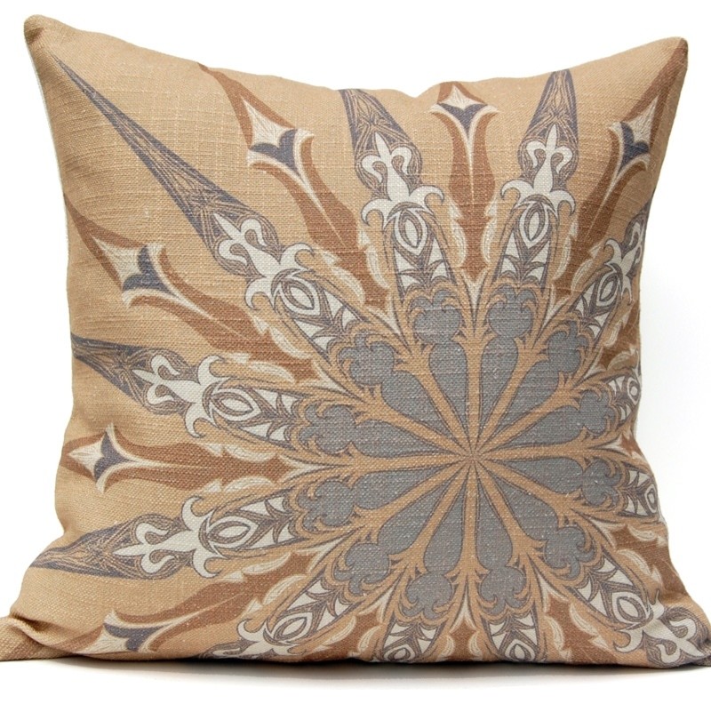 Ornate Compass Pillow, Gold