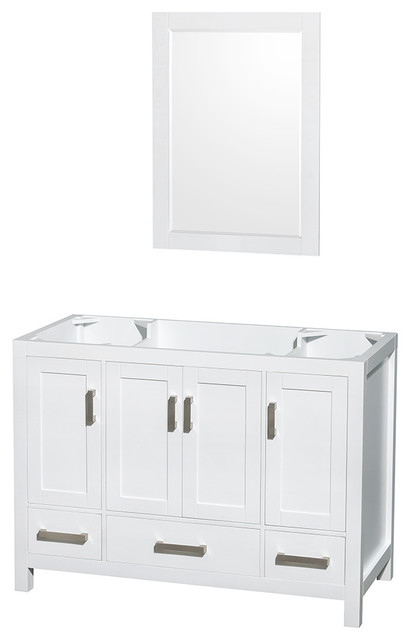 Wyndham Collection 48 Sheffield White Single Vanity No Countertop Wyndham Collection 48 Sheffield White Single Vanity No Countertop Sink Contemporary Bathroom Vanities And Consoles By Luxvanity