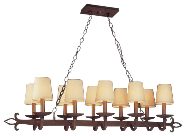 Island Lighting 10 Light With Burnt Sienna Hand Forged Iron 15 600w Island Lighting 10 Light With Burnt Sienna Hand Forged Iron 15 600w