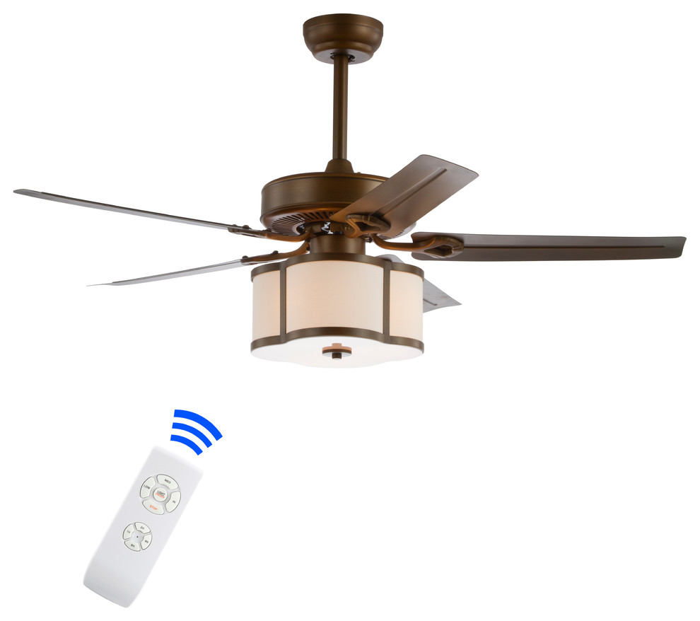 Edith 52 3 Light Led Ceiling Fan With Remote Satin Bronze