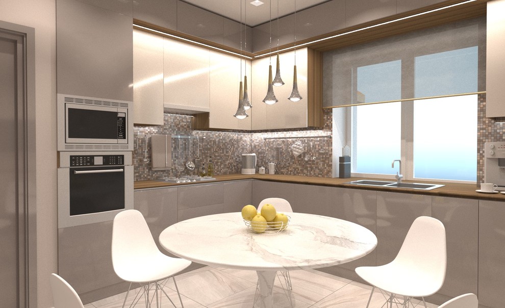 Интерьер коттеджа в современном стиле. 120 кв.м.