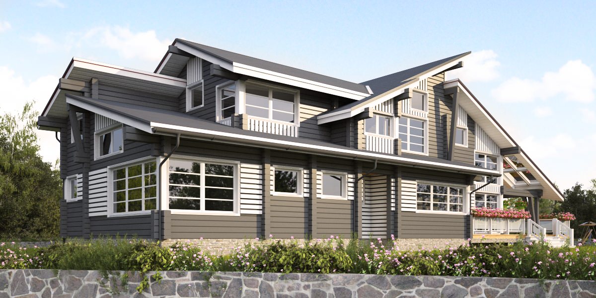 Дом из клеёного бруса East Constructionism Style 240