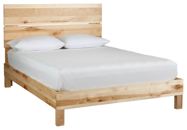 Jakob Platform Bed With Headboard, Rustic Platform Bed Frame