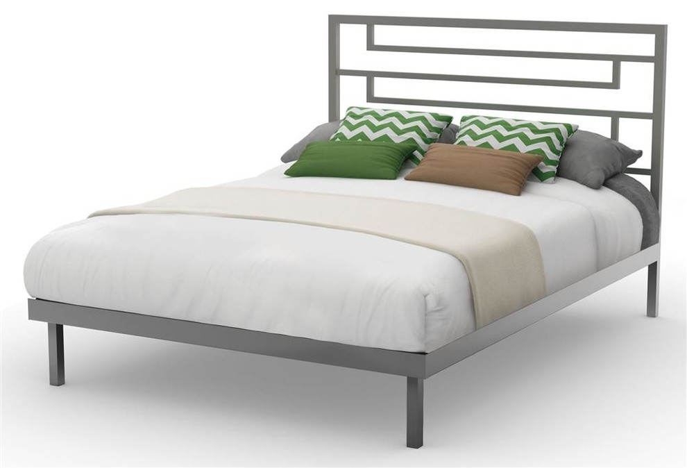 Modern Headboard in Glossy Grey, Full Contemporary Headboards by