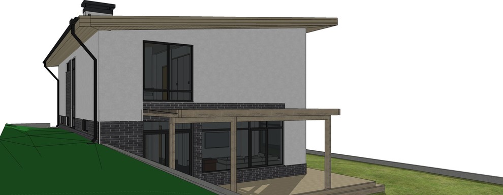 Проект дома с односкатной кровлей