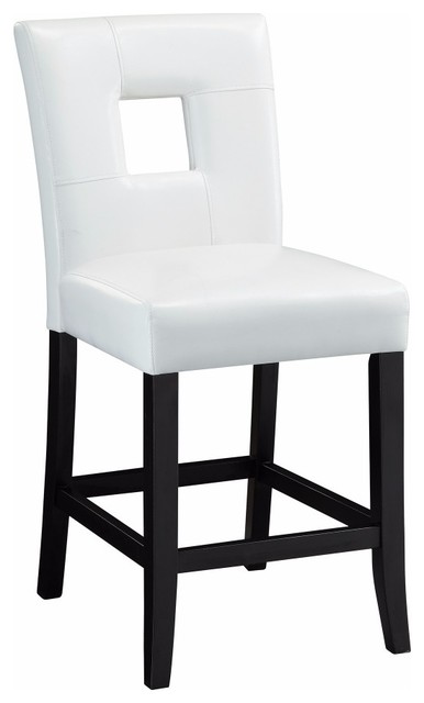 Set of 2 Black Benzara Classy Counter Height Chair with Vinyl Cushion