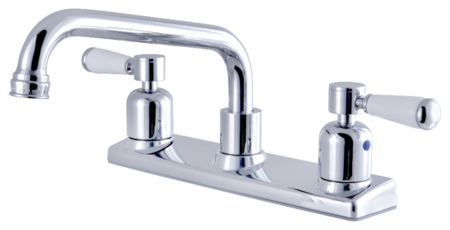 Kingston Brass 8" Centerset Kitchen Faucet, Polished Chrome