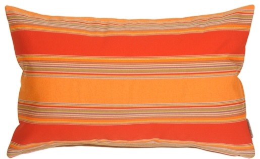 Pillow Decor - Sunbrella Bravada Salsa Outdoor Pillow, 12" X 20"