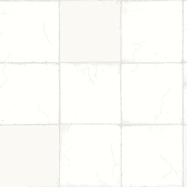 2827-7165 Capri Off White Tile Kitchen & Bath Unpasted Non Woven Blend Wallpaper