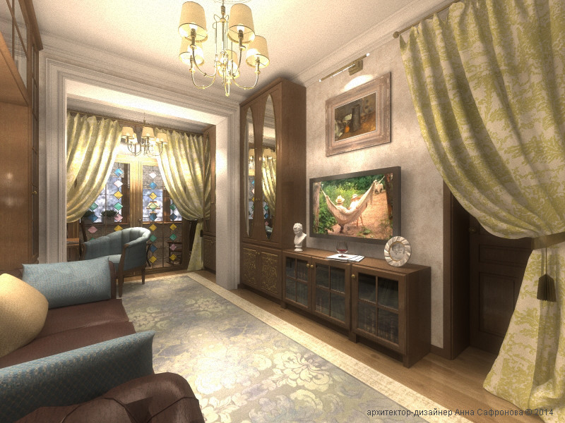 Интерьер квартиры на мансардном этаже