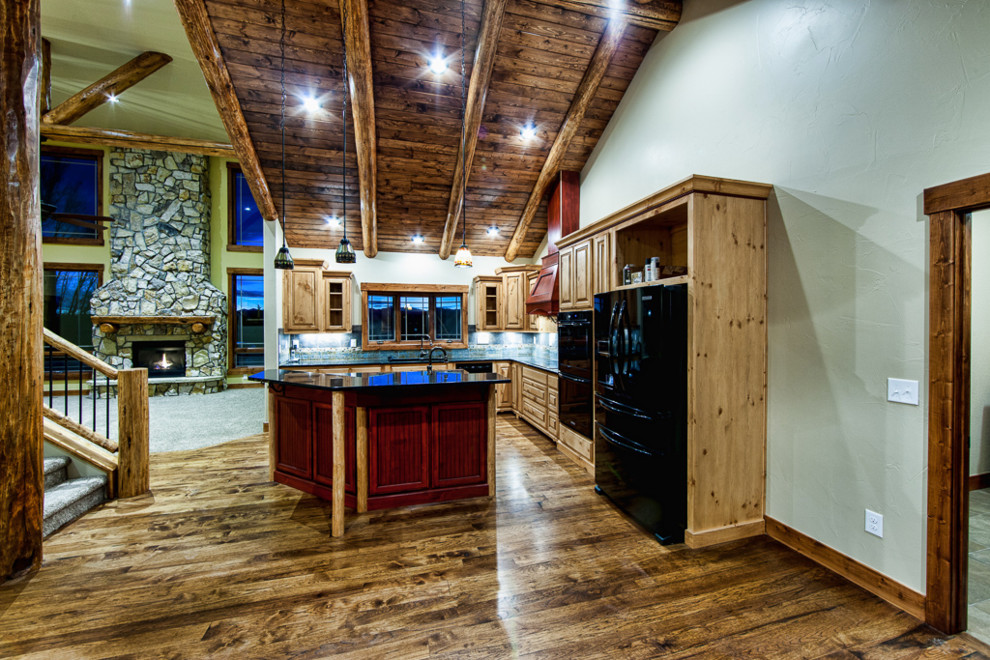 Mountain style kitchen photo in Denver