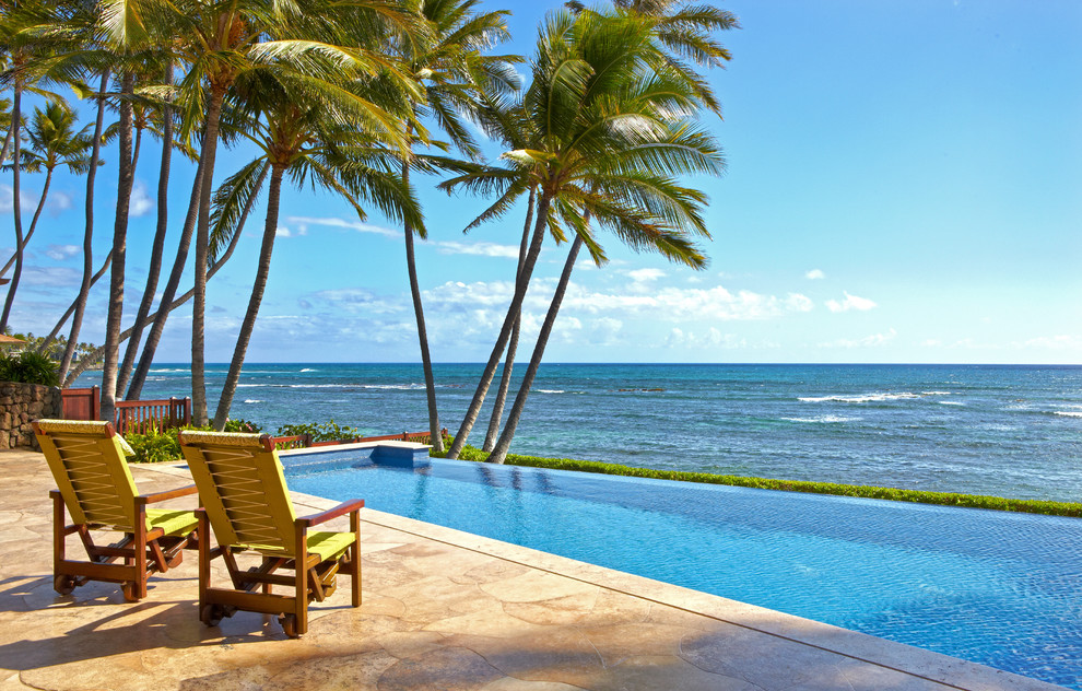 This is an example of a tropical infinity pool in Hawaii.