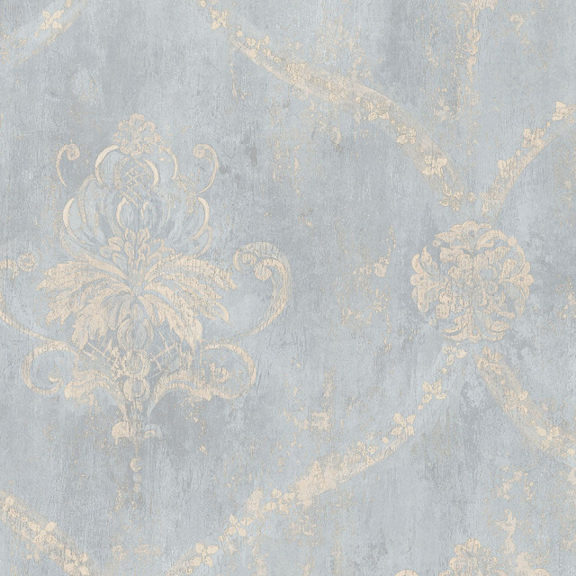 Textured Wallpaper Vintage Damask Featuring Ornaments, Ch22565, Sample ...
