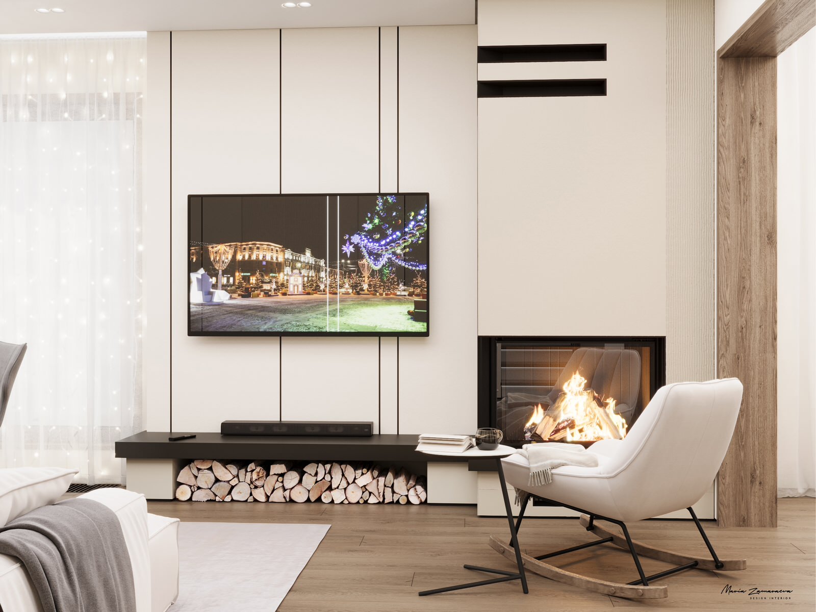 Дизайн-проект дома с камином