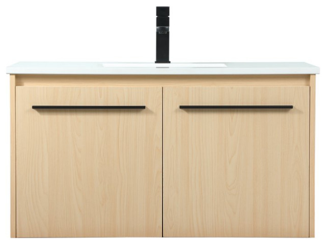 Elegant VF44536MMP 36" Single Bathroom Vanity, Maple - Modern ...