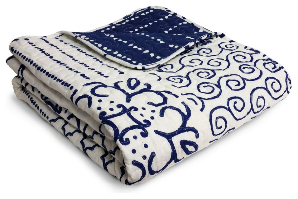 Inspiration for a reversible and washable contemporary cotton patchwork throw blanket remodel