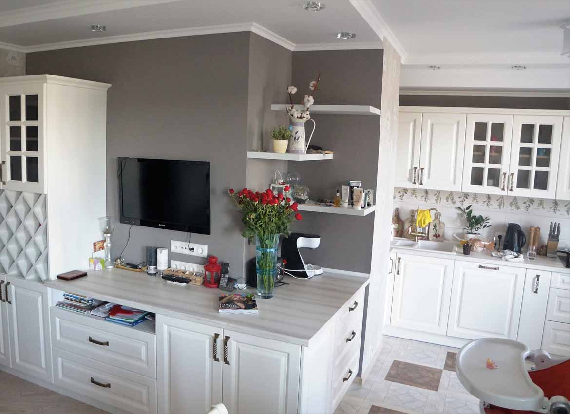 Кухни с окрашенными фасадами