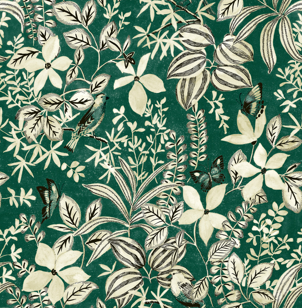Green Willa Peel & Stick Wallpaper, Swatch