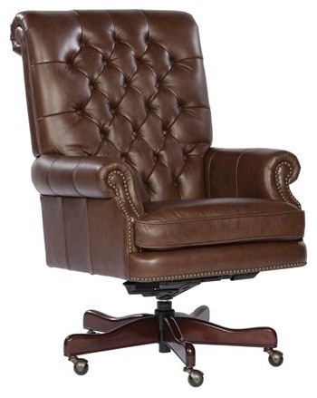 Hekman Coffee Leather Executive Chair