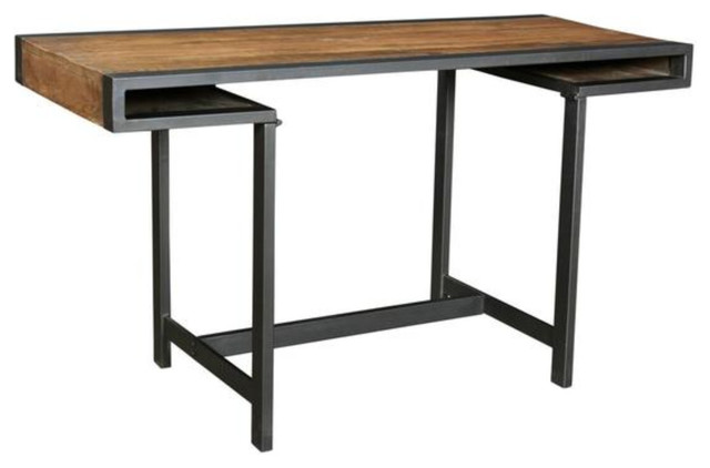 Modern Mango Wood And Black Iron Desk Industrial Desks And Hutches By Office Furniture More