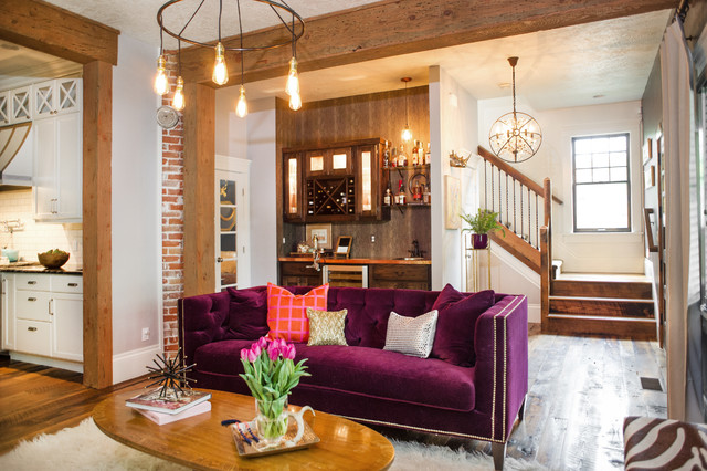 Rustic Glam Bungalow eklektisk-vardagsrum