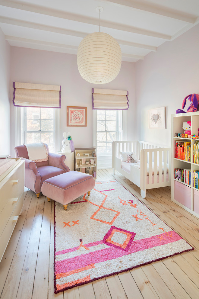 This is an example of a transitional nursery in New York.