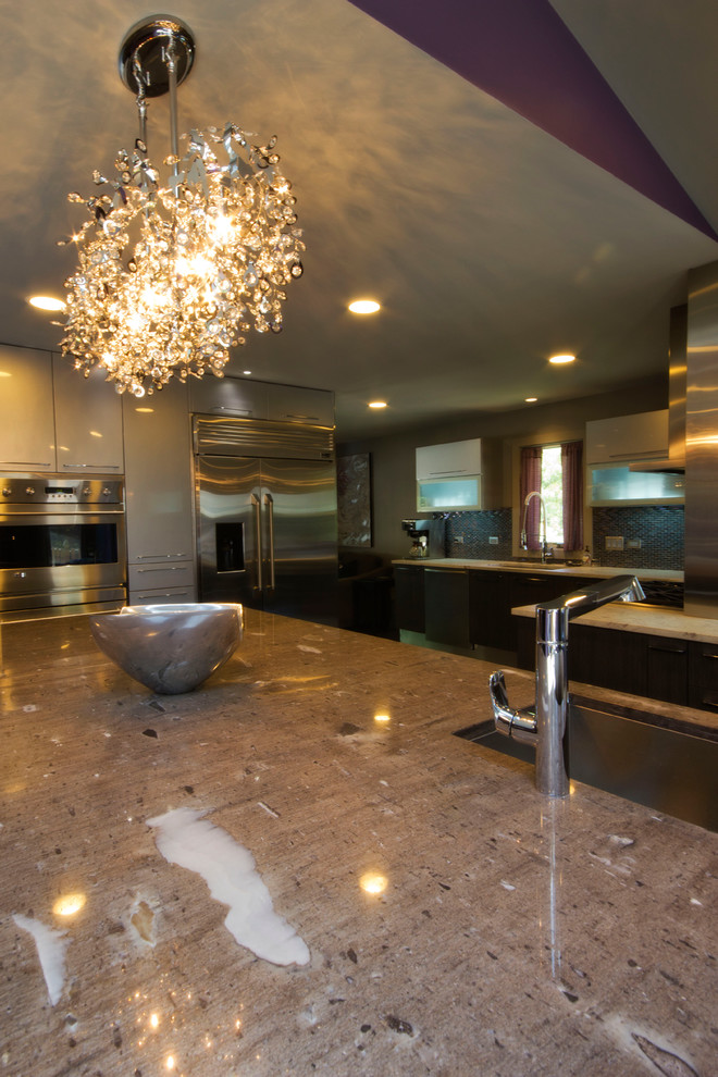 This is an example of a contemporary kitchen in Chicago.