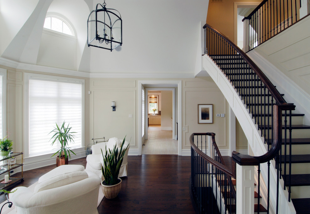 This is an example of a large transitional staircase in Toronto.