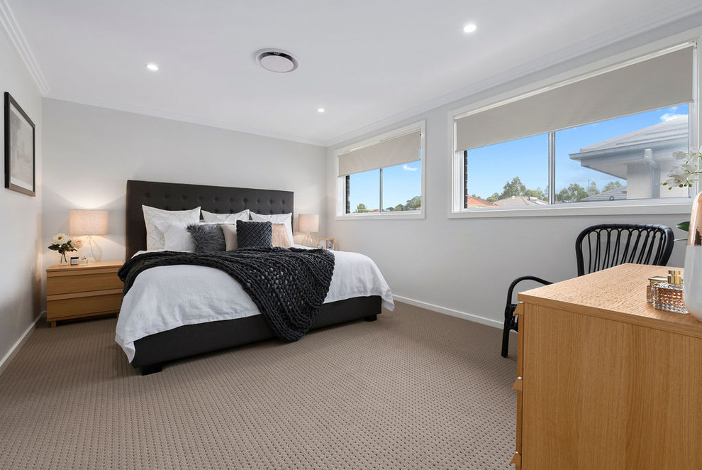 Contemporary guest bedroom in Sydney.