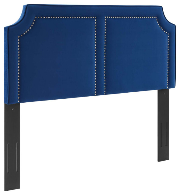 Cynthia Performance Velvet King/California King Headboard, Navy
