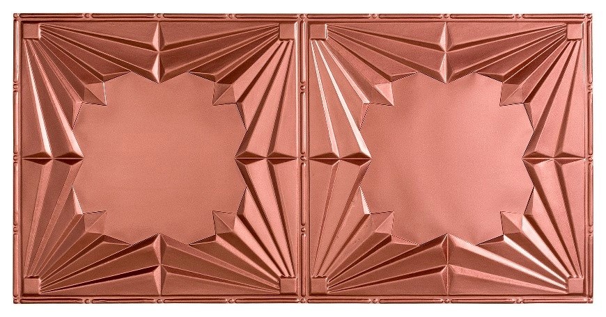 Fasade Art Deco Ceiling Tile Sample Argent Copper Transitional
