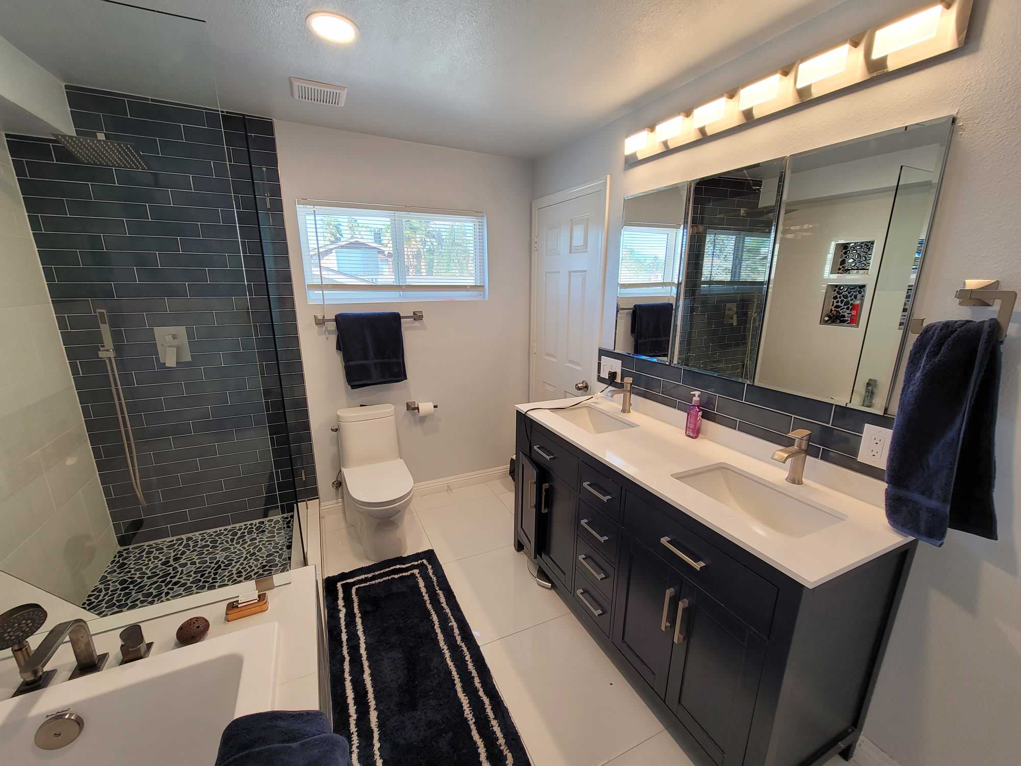 Dark Blue Bathroom - Tub View - Las Vegas