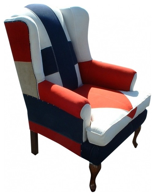 Nautical Signal Flag Wingback Chair