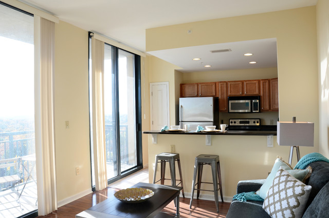 Buckhead Condominium (Vacant Staging) transitional-family-room
