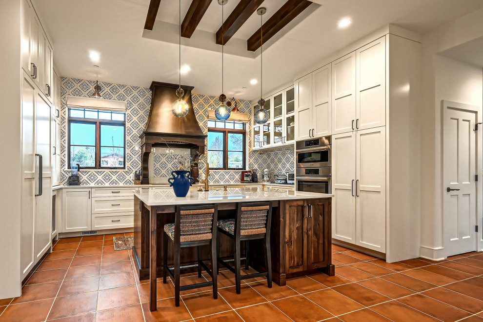 Inspiration for a rustic kitchen remodel in Denver