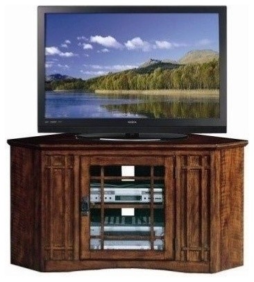 Bowery Hill 46 Corner Tv Stand In An Oak Finish Rustic